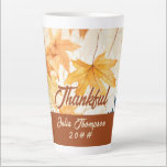 Maple Leaves Thankful Thanksgiving Brunch Dinner Latte Mug<br><div class="desc">Maple leaves are thought to be symbols of love and loyalty. Show your love and loyalty to your family and friends with these simple and elegant Thankful Thanksgiving Friendsgiving design that can be used on any product you need. The text is editable, so you can use it more and more...</div>