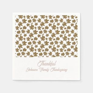 Maple Leaves Thankful Thanksgiving Brunch Dinner Napkin