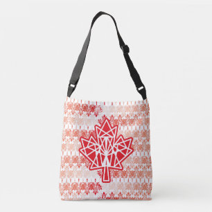MAPLE MADE WITH TRIANGLES CANADA FLAG BY MASANSER CROSSBODY BAG