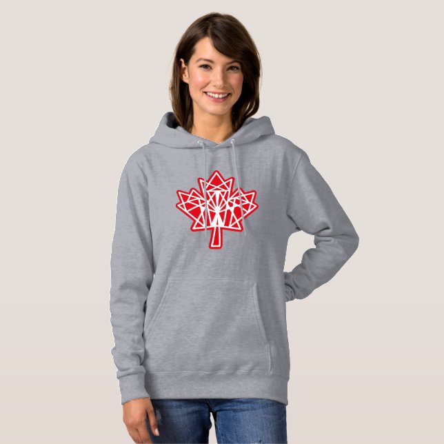 MAPLE MADE WITH TRIANGLES CANADA FLAG BY MASANSER HOODIE (Front Full)