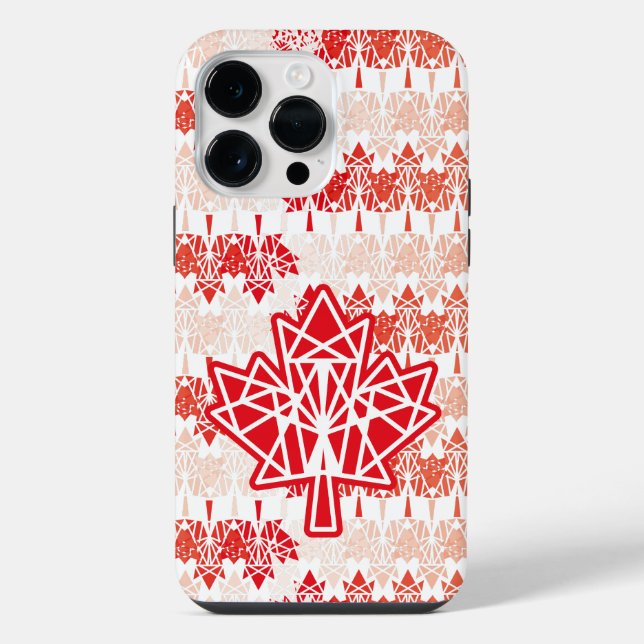 MAPLE MADE WITH TRIANGLES CANADA FLAG BY MASANSER iPhone CASE (Back)
