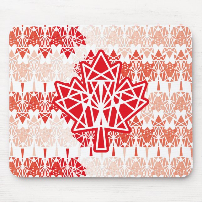 MAPLE MADE WITH TRIANGLES CANADA FLAG BY MASANSER MOUSE MAT (Front)