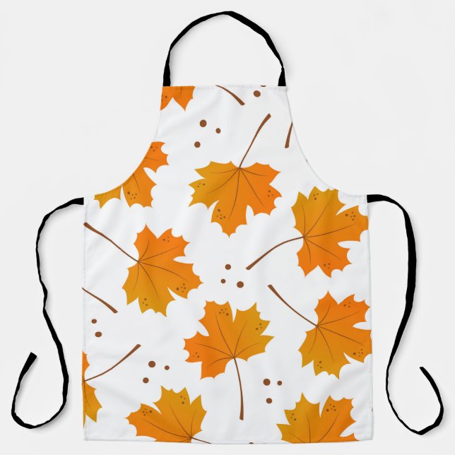 Maple Mirth: Cartoon Autumn Leaves Apron (Front)