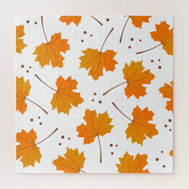 Maple Mirth: Cartoon Autumn Leaves Jigsaw Puzzle (Vertical)