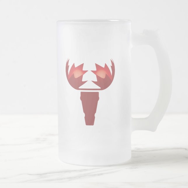 Maple Moose Frosted Glass Mug (Right)