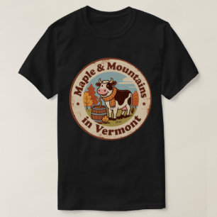 Maple & Mountains_ Vermont Autumn-Inspired Artwork T-Shirt