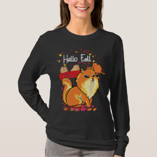 Maple Pomeranian Dog Lovers Leaf Red Truck Fall Au T-Shirt