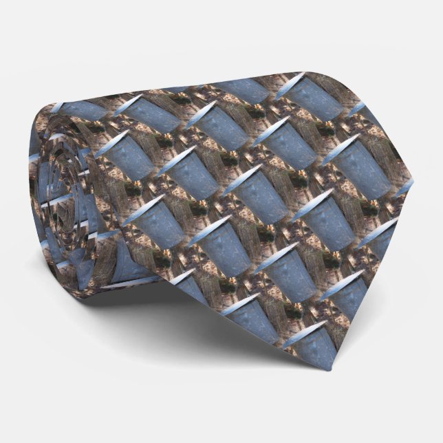 Maple Sugar Sap Bucket Nature Pattern Tie (Rolled)