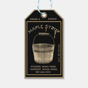 Maple Syrup and Nutrition Facts Vintage Sap Bucket Gift Tags