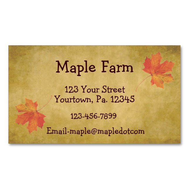Maple Syrup Business Card Magnet (Front)