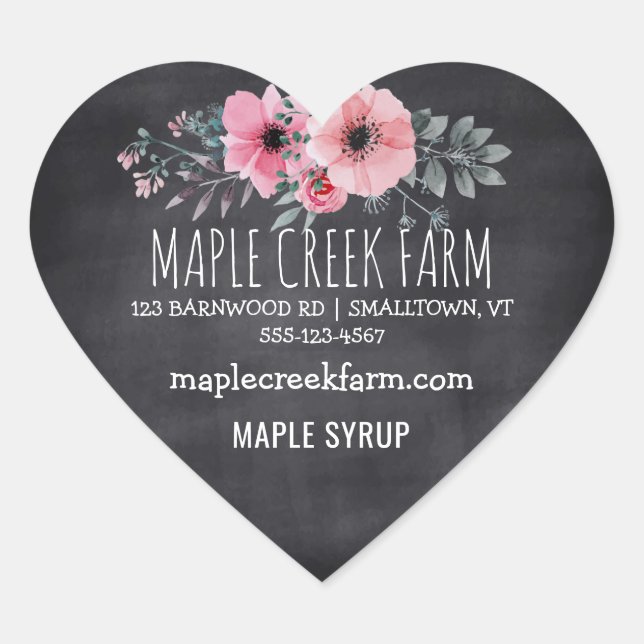 Maple Syrup Chalkboard Business Product Label (Front)