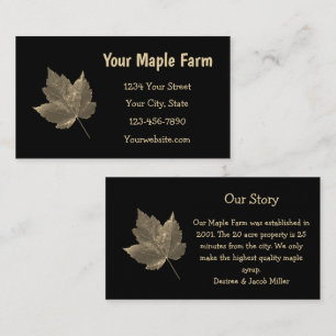 Maple Syrup Farm Beige Black Country Rustic Business Card