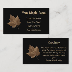 Maple Syrup Farm Brown Black Country Rustic Business Card