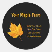 Maple Syrup Farm Gold Yellow Black Country Rustic