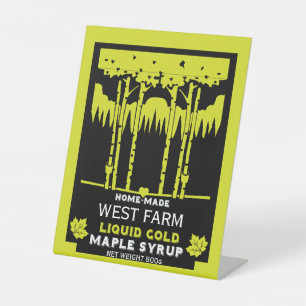 Maple Syrup Farmers Market Pedestal Sign