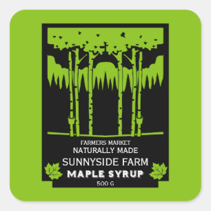 Maple Syrup Farmers Market Square Sticker