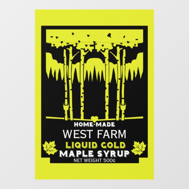 Maple Syrup Farmers Market Window Cling (Sheet)