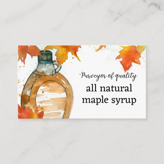 Maple Syrup For Sale Quality All Natural Business Card (Front)