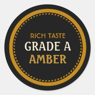 Maple Syrup Grade A Amber Black and Gold Label