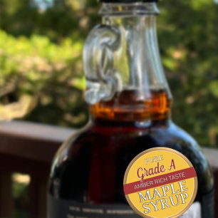 Maple Syrup Grading Lid Label Gold Border