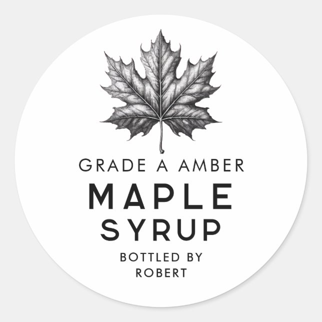 Maple syrup homemade recipe classic round sticker (Front)