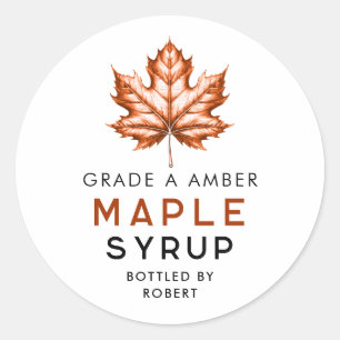 Maple syrup homemade recipe classic round sticker