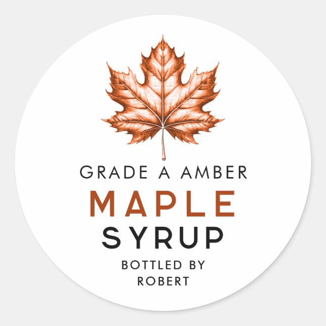 Maple syrup homemade recipe classic round sticker (Front)