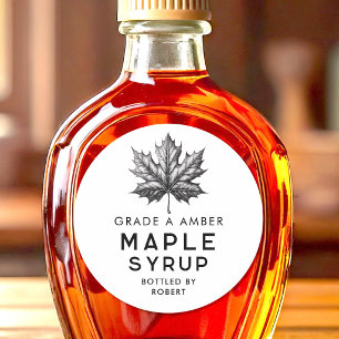 Maple syrup homemade recipe classic round sticker