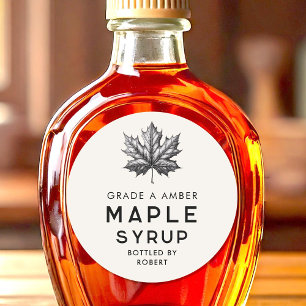 Maple syrup homemade recipe classic round sticker