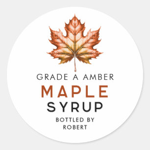 Maple syrup homemade recipe classic round sticker