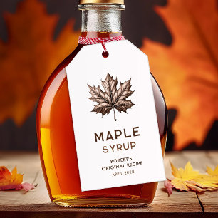 Maple syrup homemade recipe gift tags