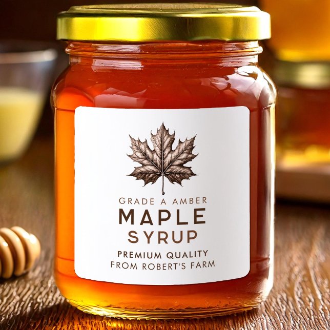 Maple syrup homemade recipe square sticker (Creator Uploaded)
