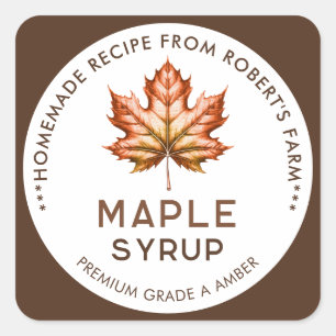 Maple syrup homemade recipe square sticker