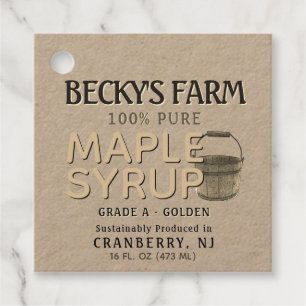 Maple Syrup Kraft Nutrition Facts Bucket Tag