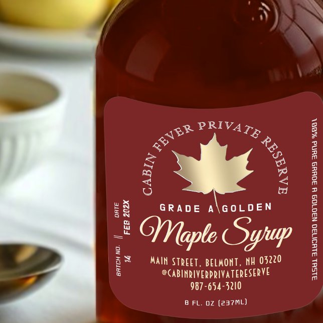 Maple Syrup Label Circular Logo (Batch and Date) (Creator Uploaded)