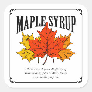 Maple syrup label. square sticker