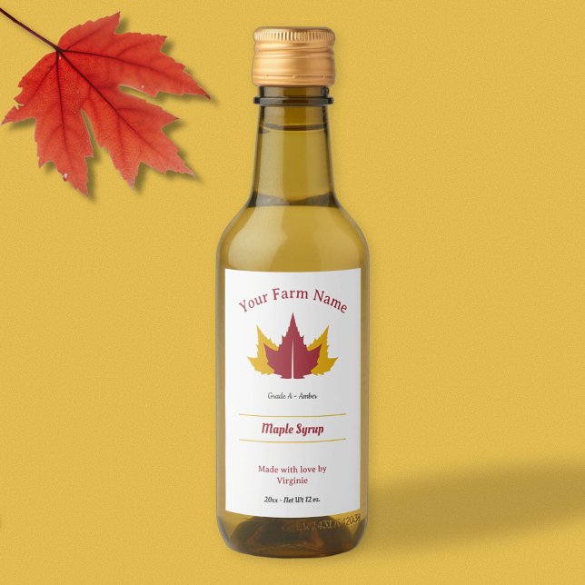 Maple Syrup Label Sticker (Maple Syrup Bottle Label Sticker)