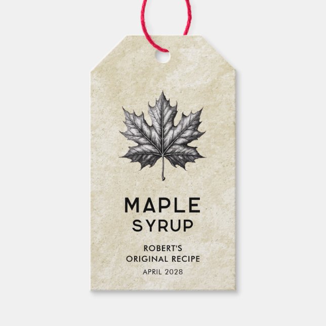 Maple syrup label with leaf (Front)