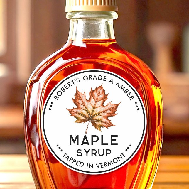 Maple syrup label with leaf (Creator Uploaded)