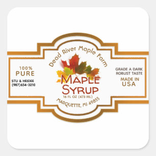 Maple Syrup Maple Leaf Trio Old Style Label