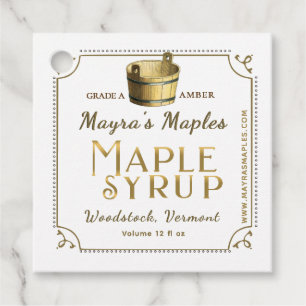 Maple Syrup Metallic Gold Tag fancy border