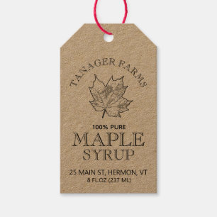 Maple Syrup Nutrition Facts Grade/Season Checklist Gift Tags