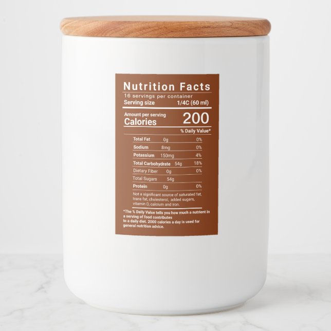 Maple Syrup Nutrition Facts Latest FDA Regulations Food Label (Front)