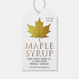 Maple Syrup Nutrition Grade/Season Product Hangtag Gift Tags