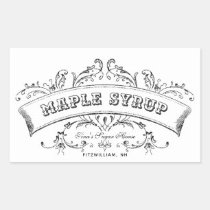 Maple Syrup Old Fashioned Scroll Editable Label