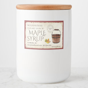 Maple syrup parchment sap bucket postmark 3" x 2"  food label