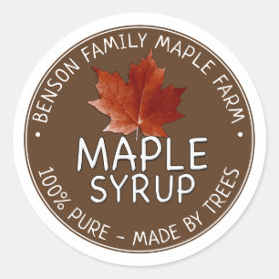 Maple Syrup Product Label 100% PURE -MADE BY TREES