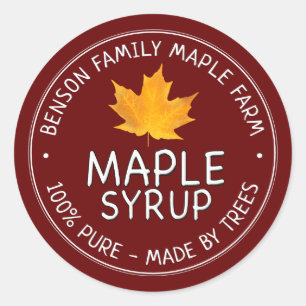 Maple Syrup Product Label 100% PURE -MADE BY TREES