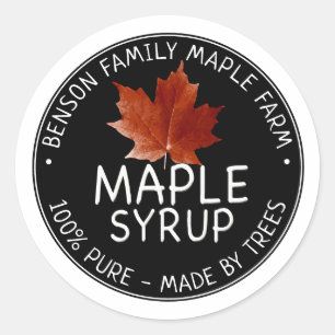 Maple Syrup Product Label 100% PURE -MADE BY TREES