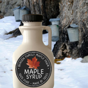 Maple Syrup Product Label 100% PURE -MADE BY TREES